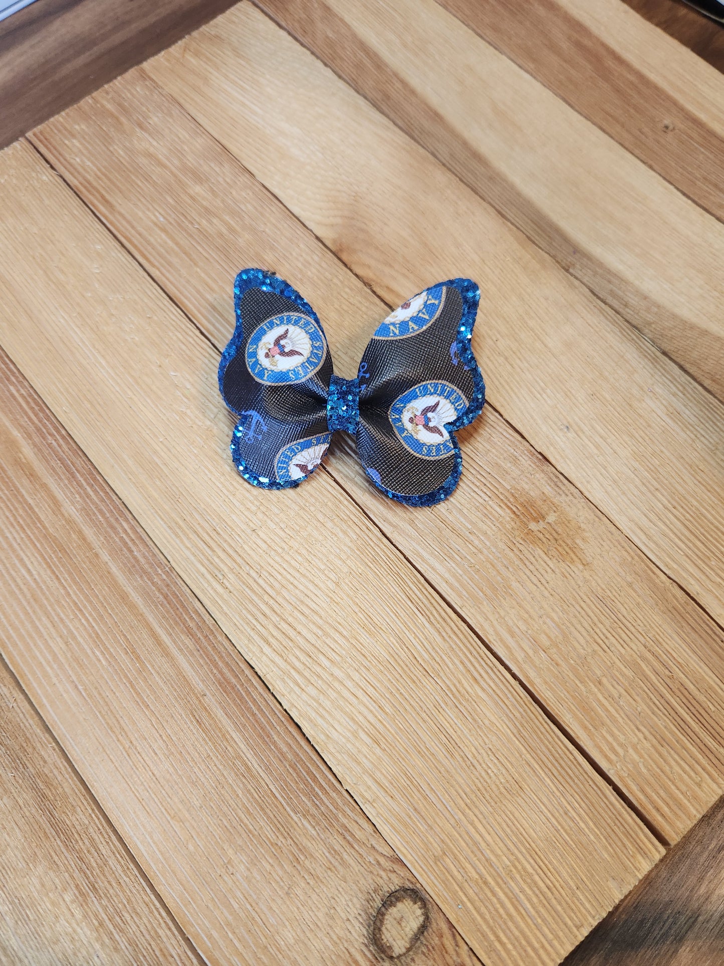 Faux Leather Butterfly