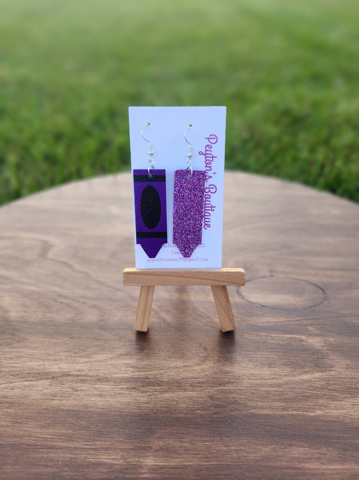Faux Leather Crayon Earrings