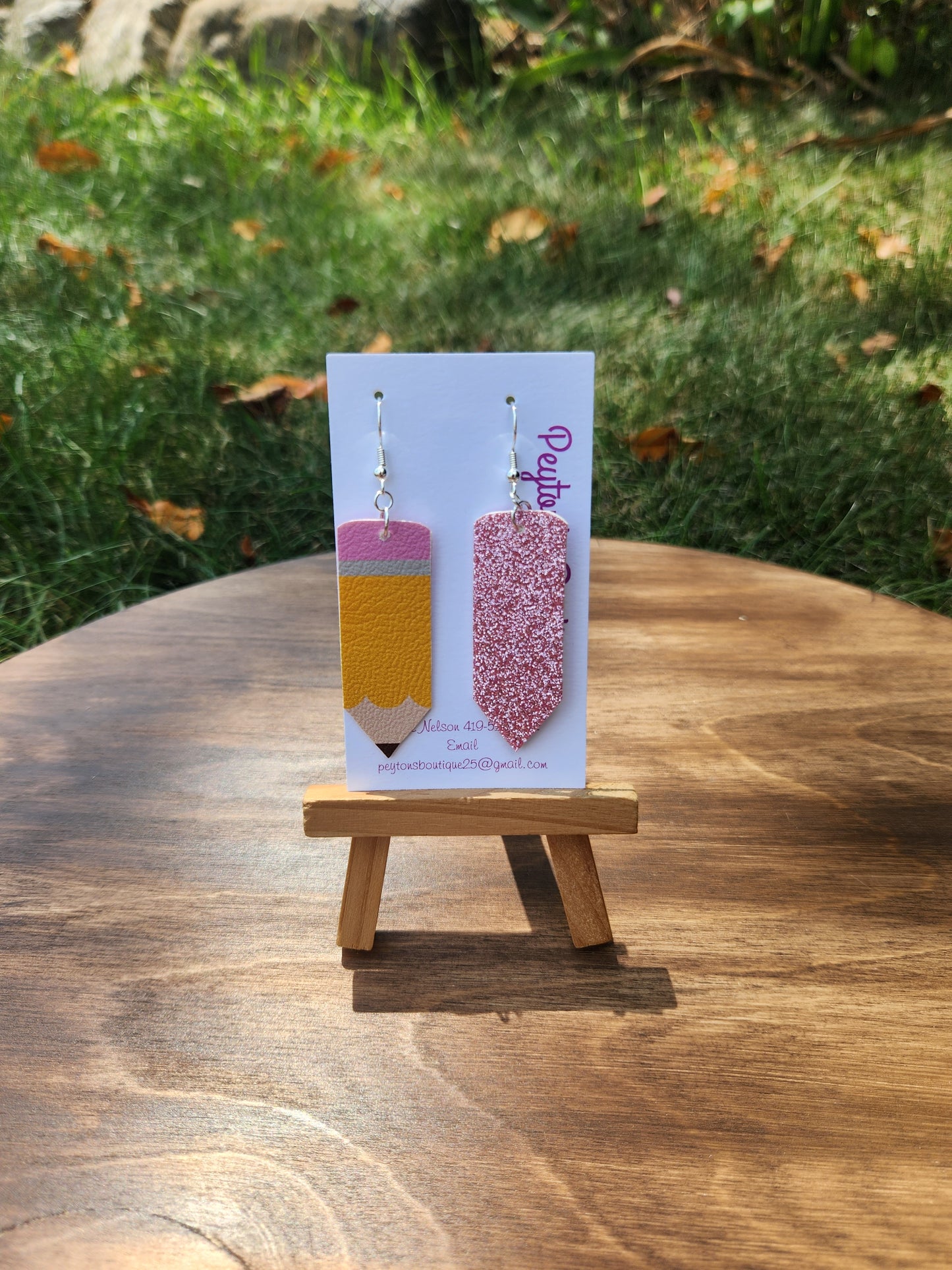 Faux Leather Pencil Earrings