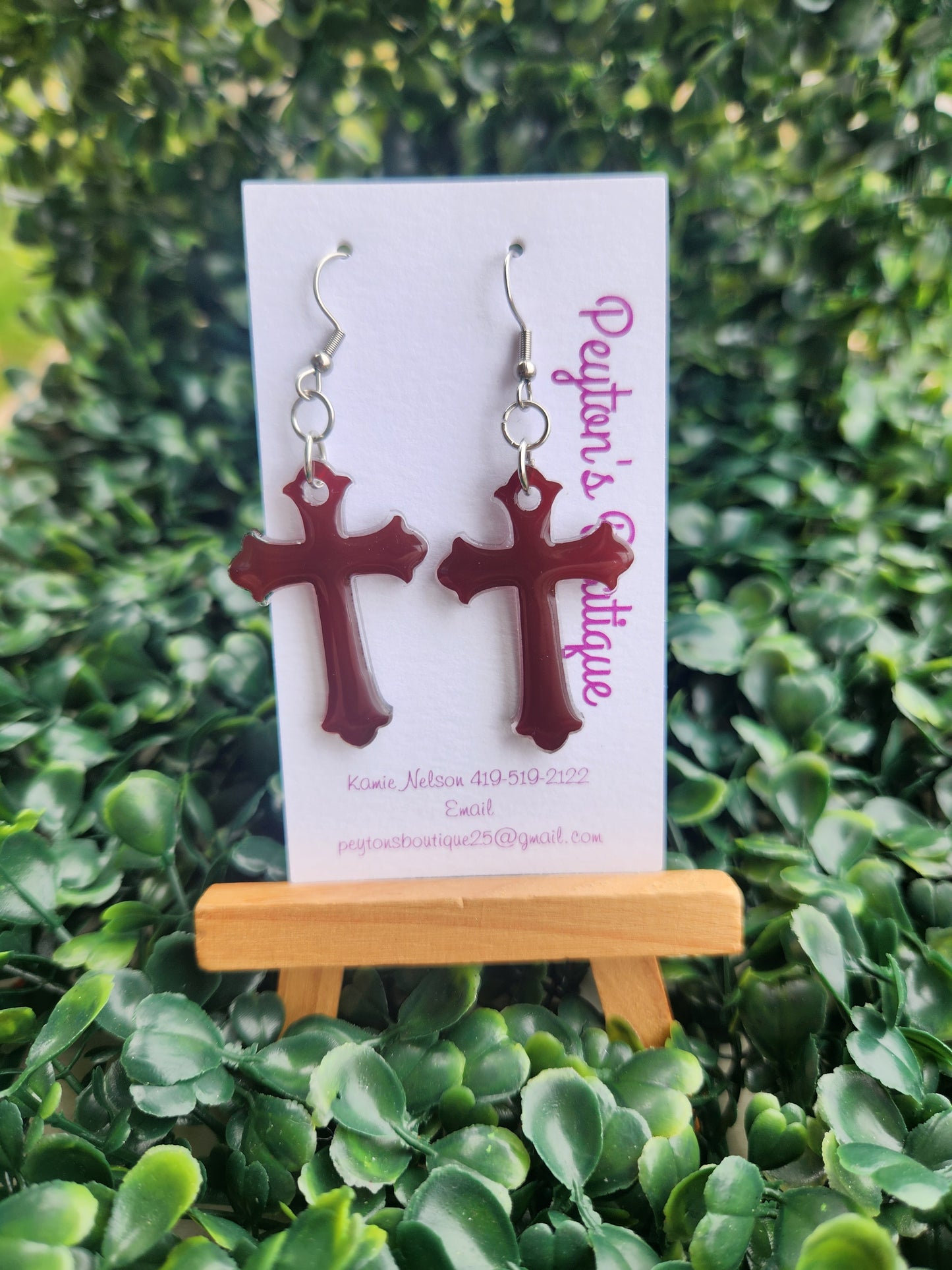 Acrylic Earrings Cross