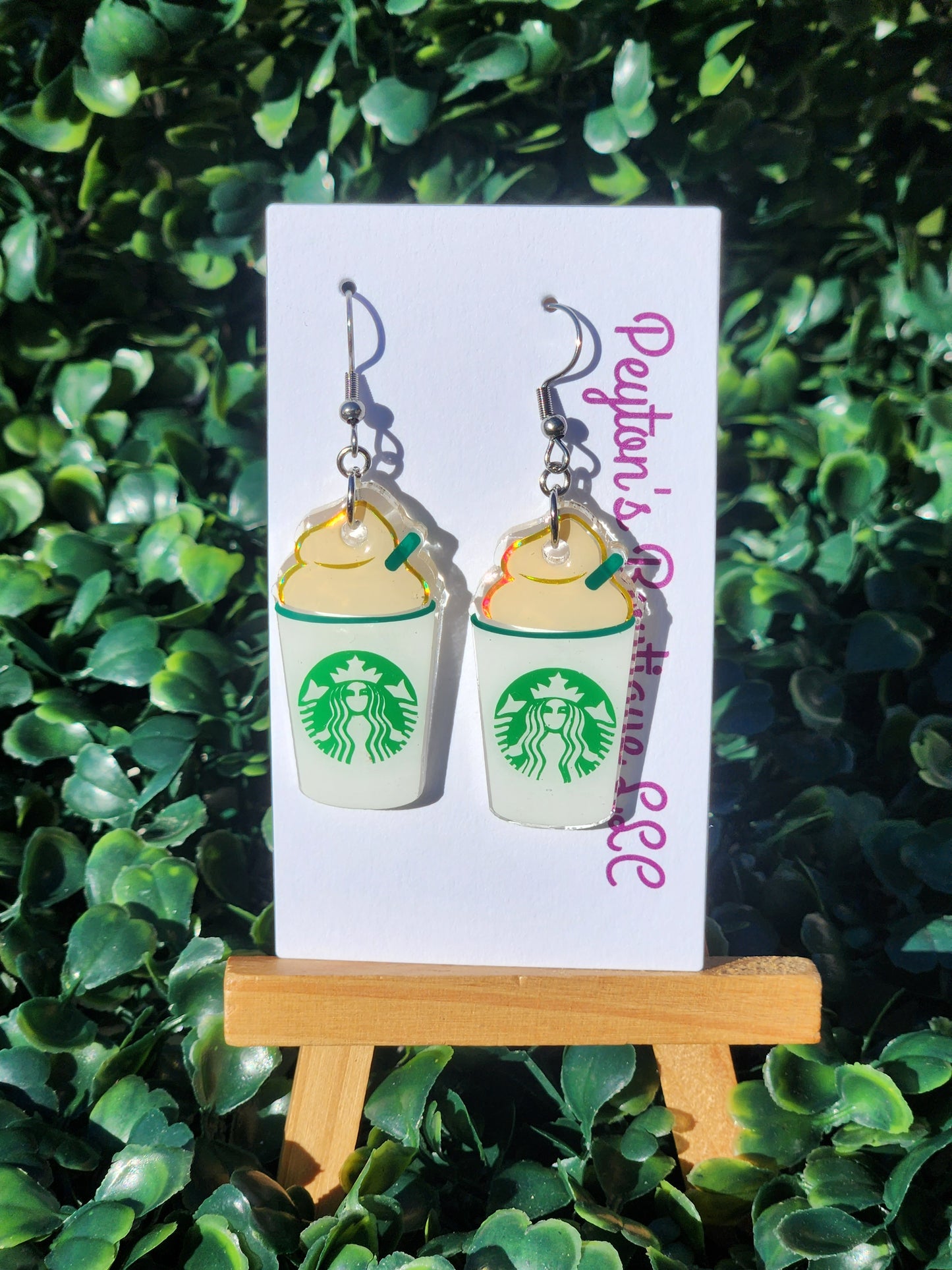 Acrylic Earrings Wipped Drink