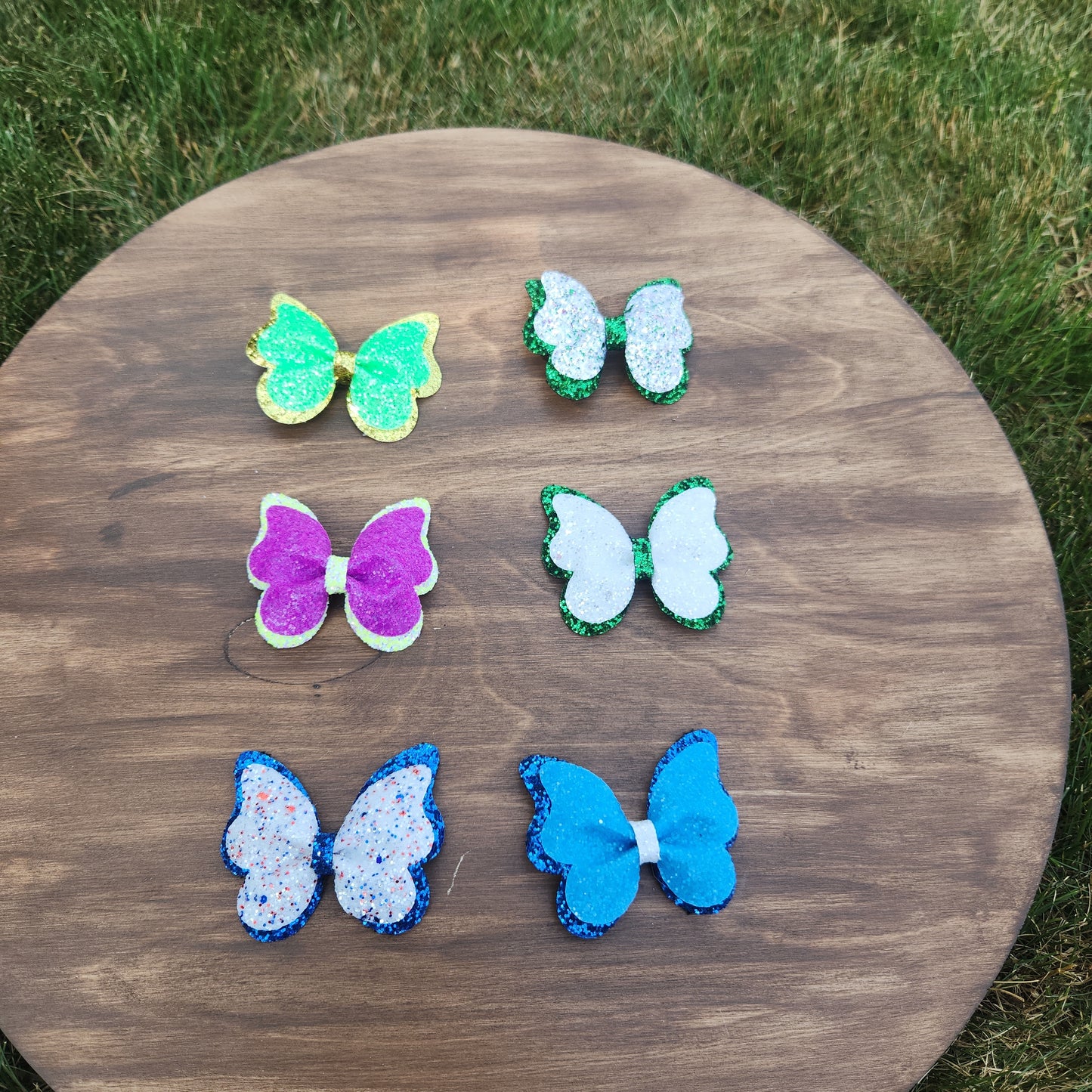 Faux Leather Butterfly Glitter