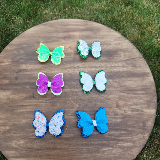 Faux Leather Butterfly Glitter