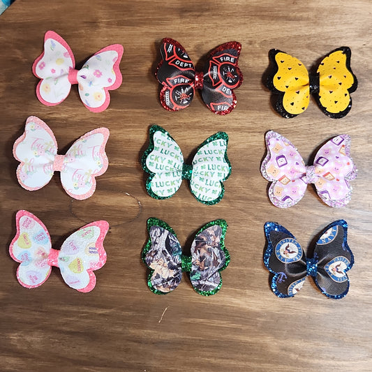 Faux Leather Butterfly