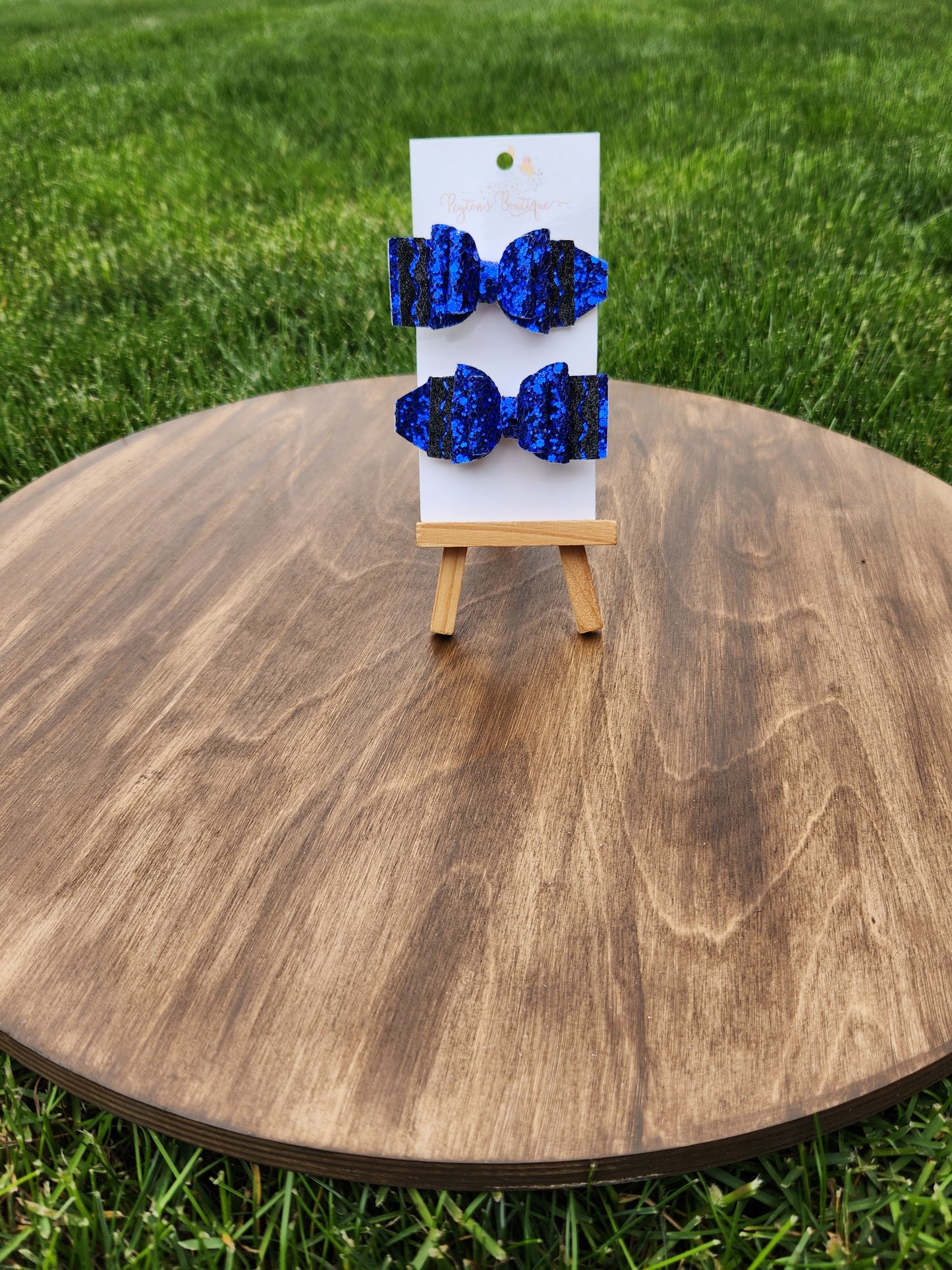 Blue 2.5" Crayon Bow Piggy Set