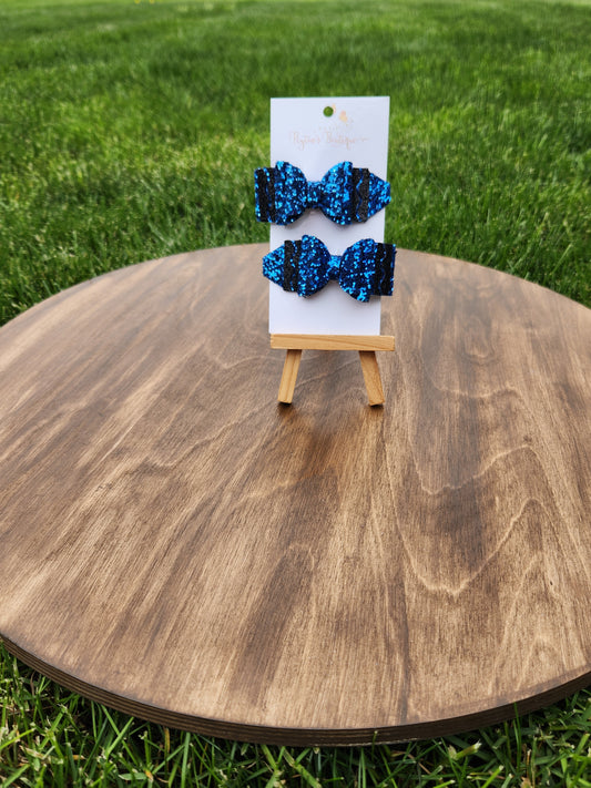 Blue 2.5" Crayon Bow Piggy Set