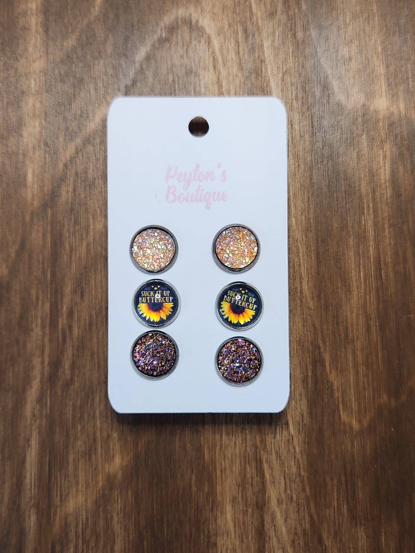 12mm Stud Earring Set Sunflowers