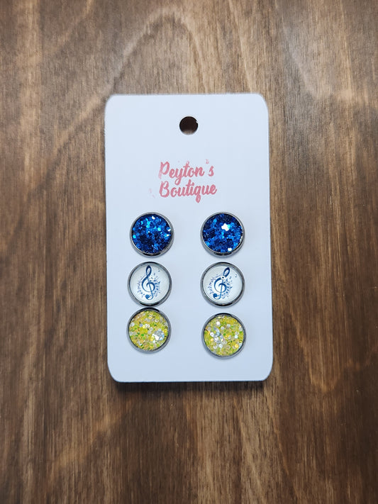 12mm Stud Earring Set
