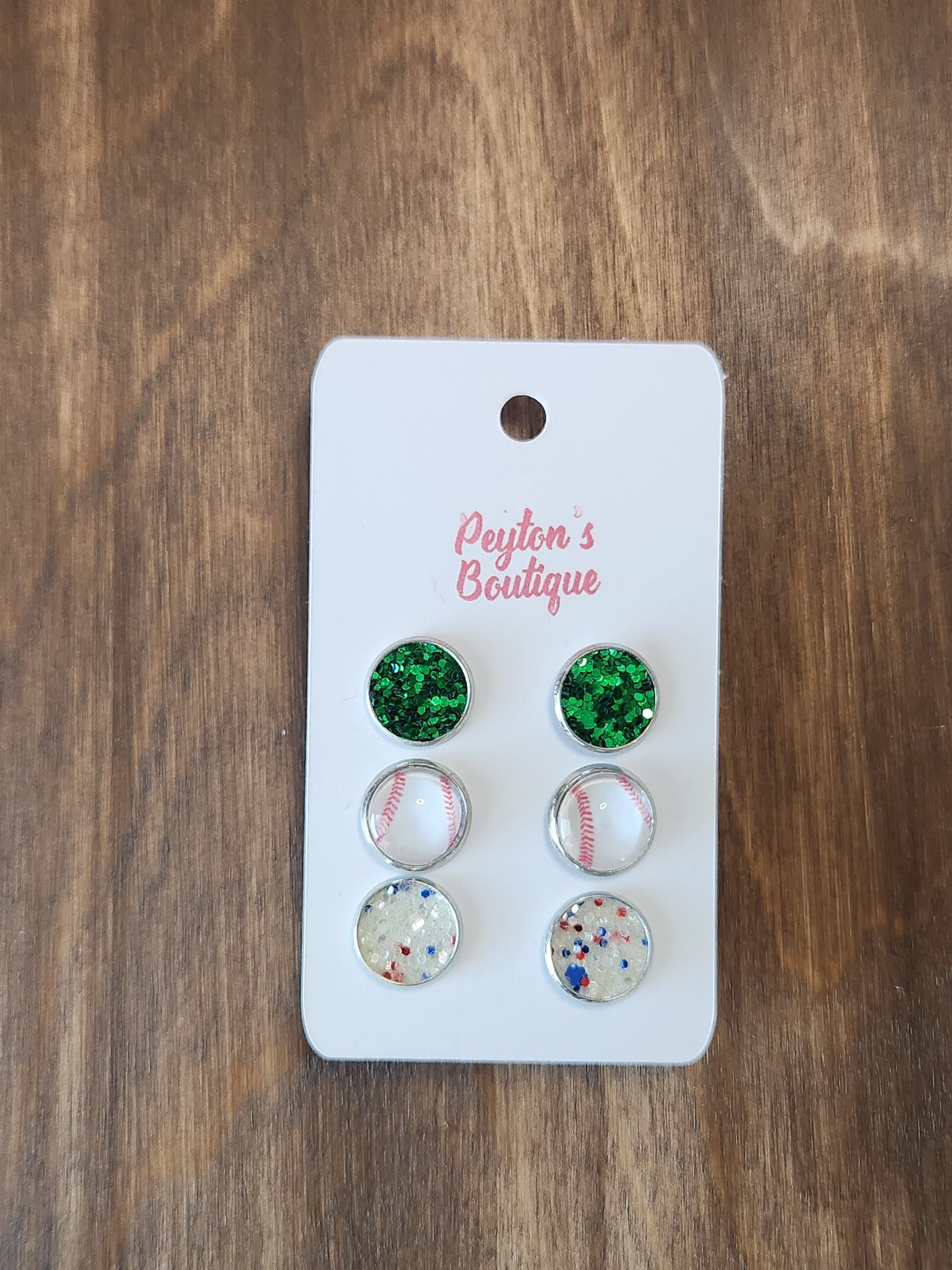 12mm Stud Earring Set Sports