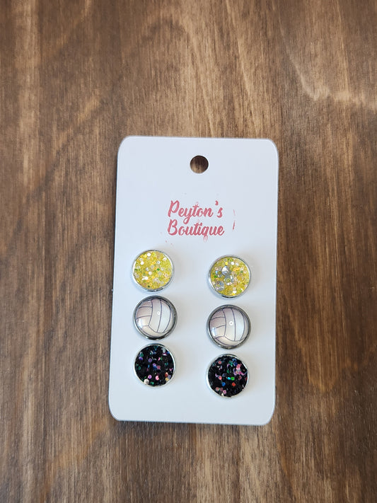 12mm Stud Earring Set Sports