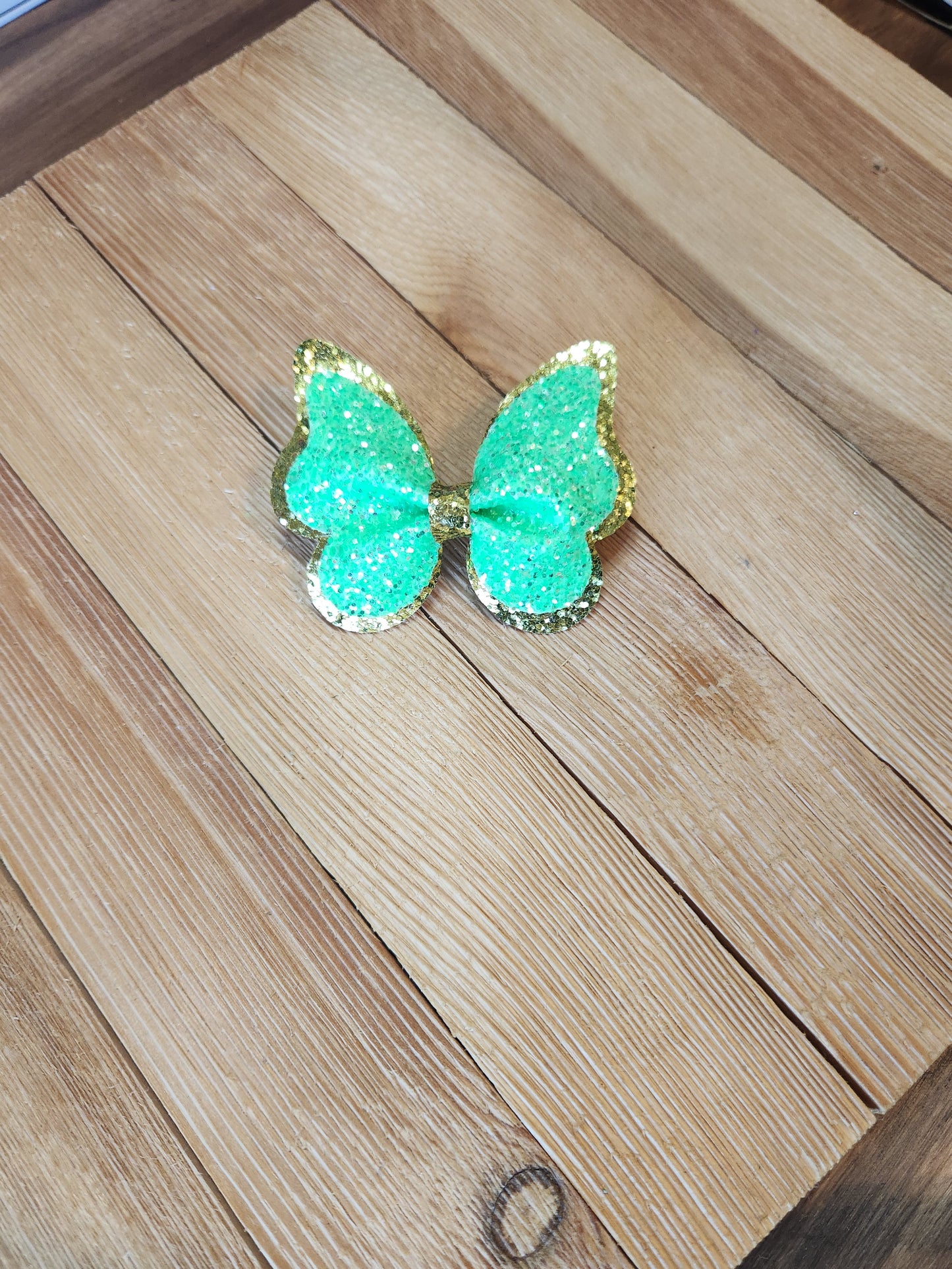 Faux Leather Butterfly Glitter