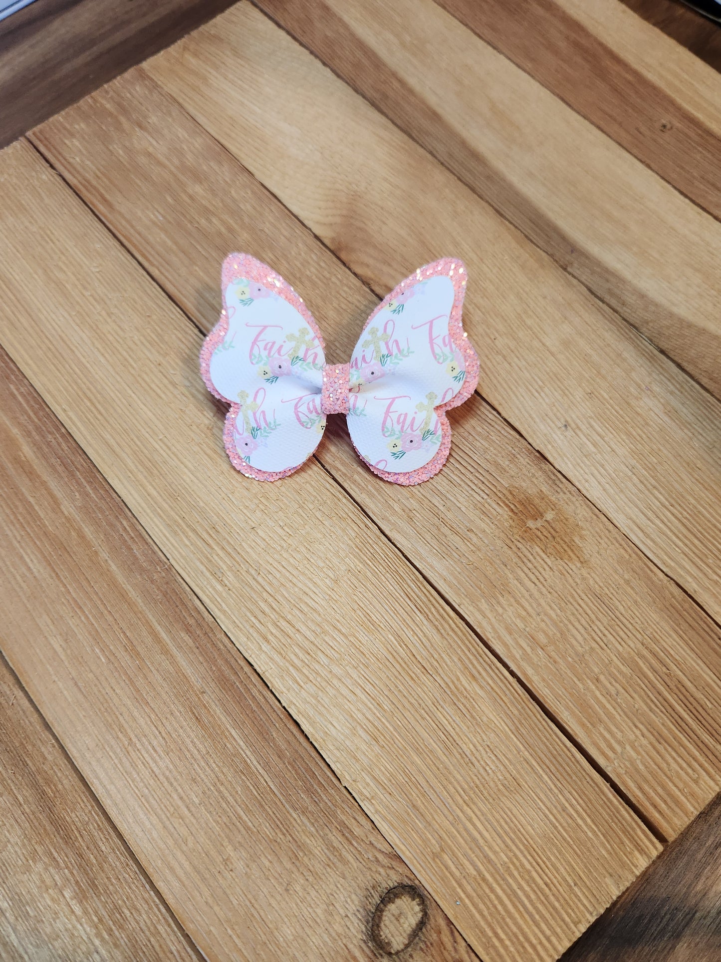 Faux Leather Butterfly