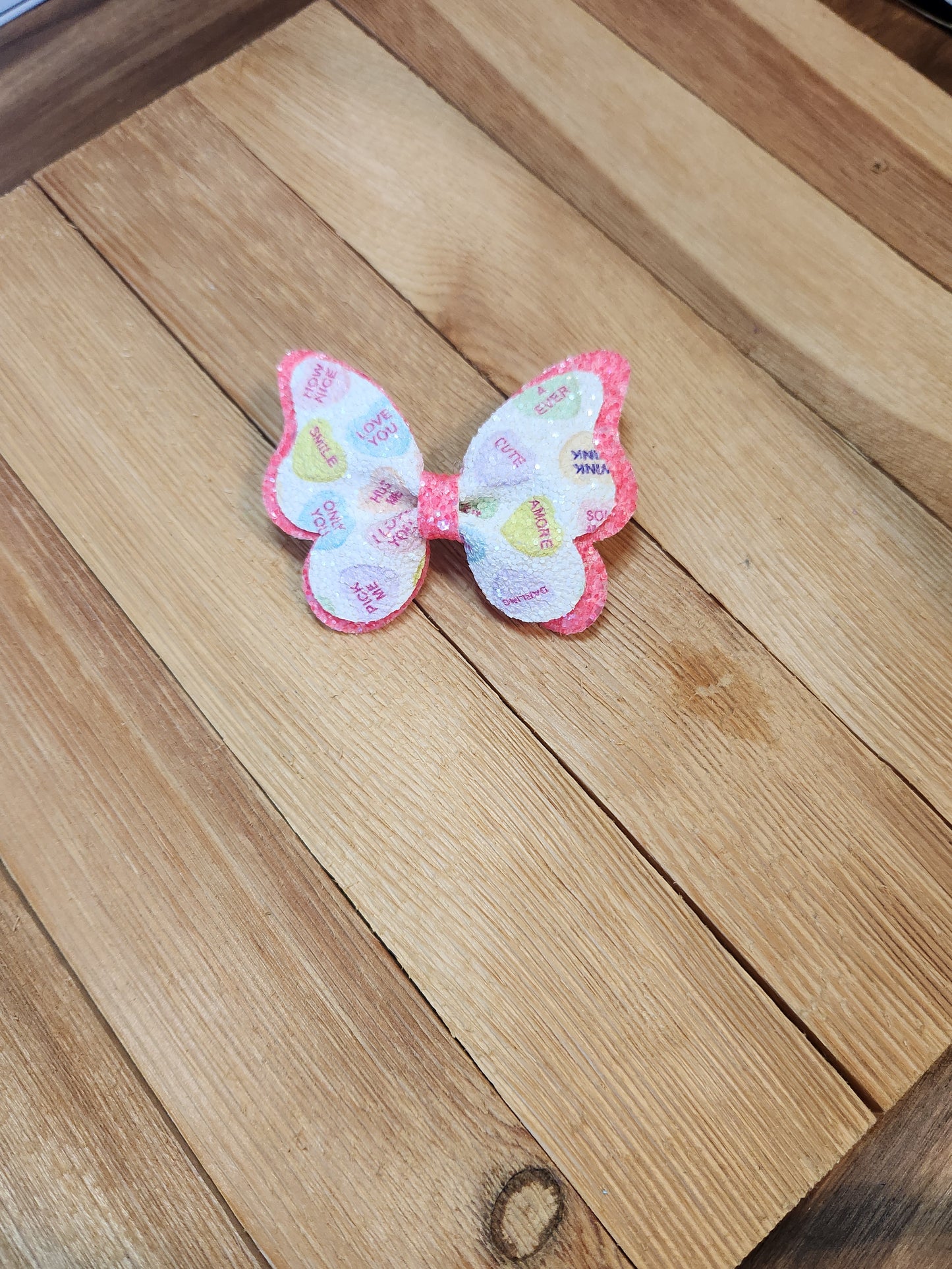 Faux Leather Butterfly