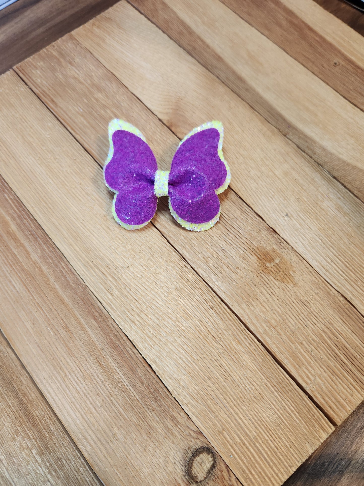 Faux Leather Butterfly Glitter