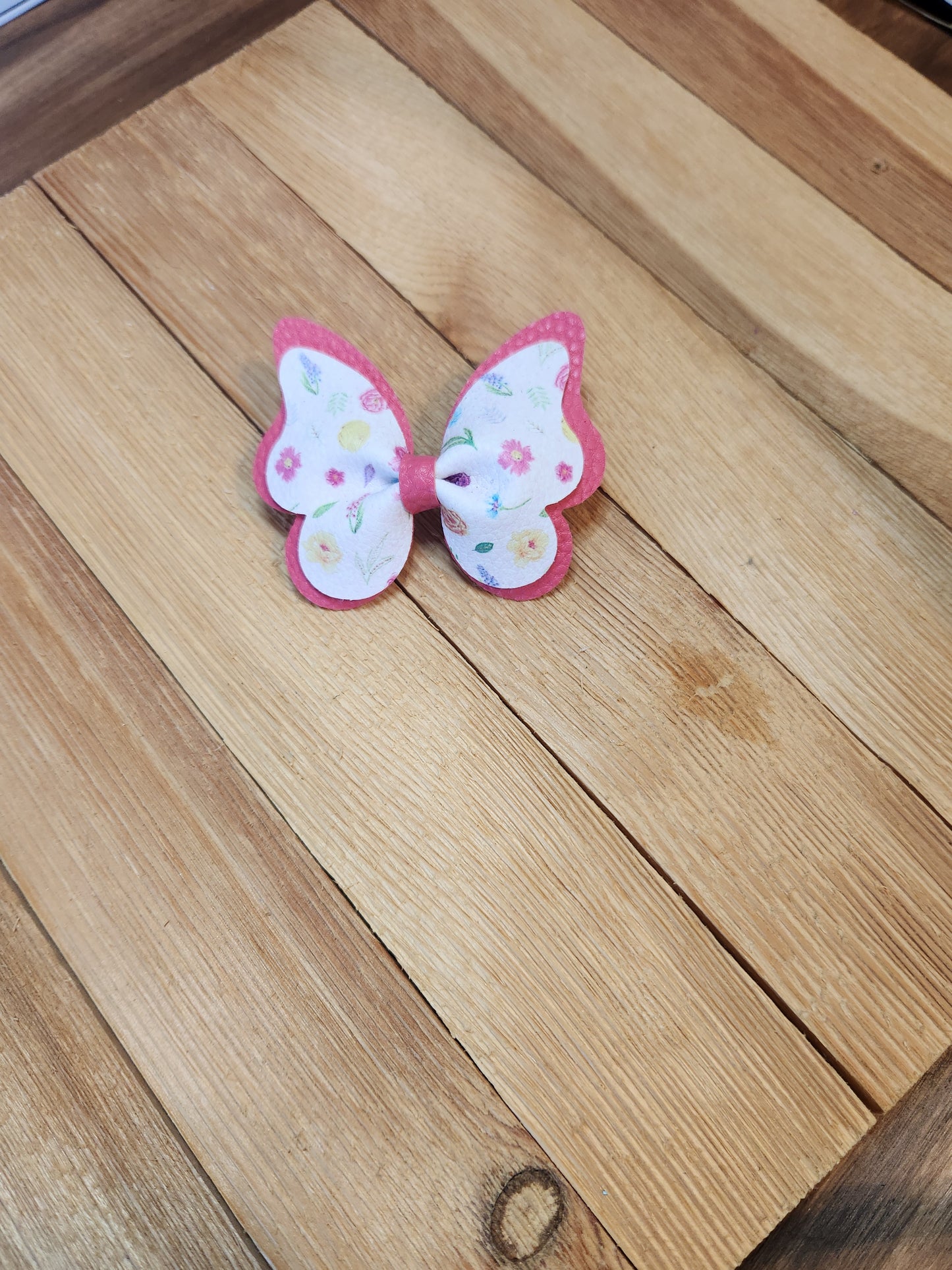 Faux Leather Butterfly