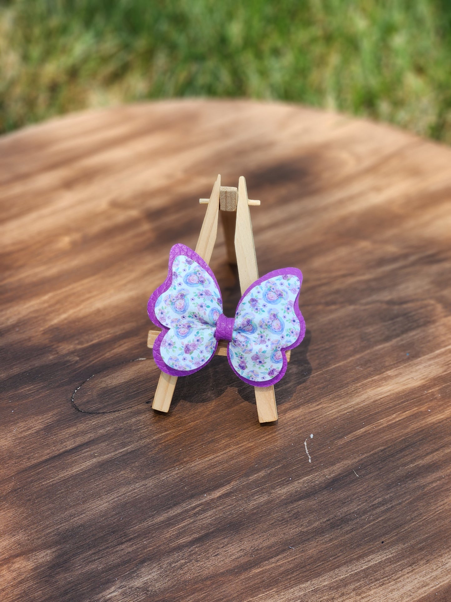 Faux Leather Butterfly