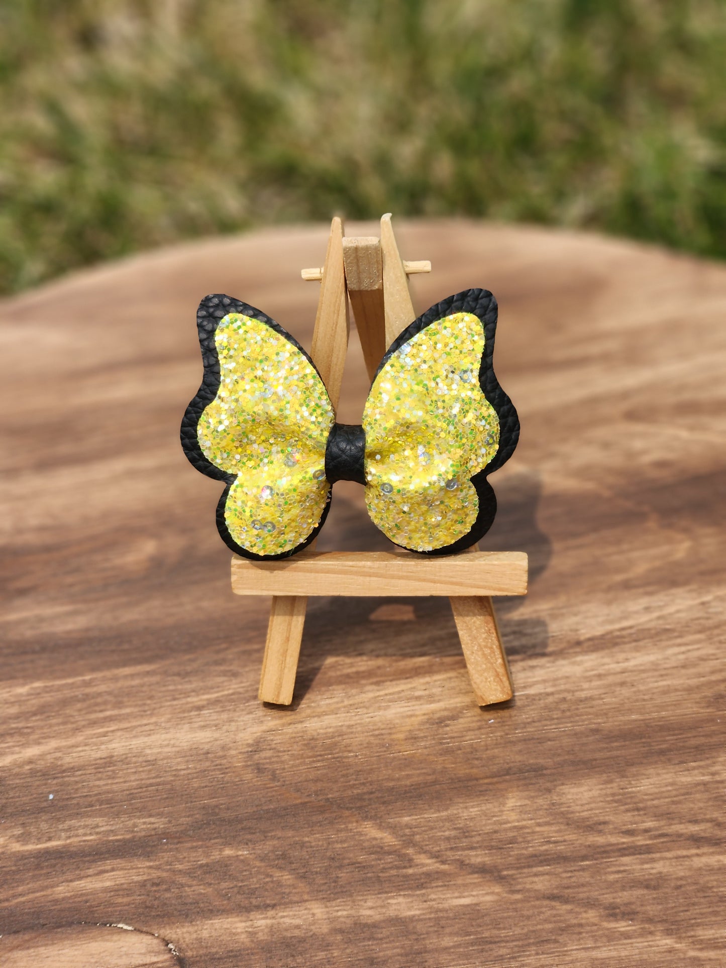 Faux Leather Butterfly Glitter