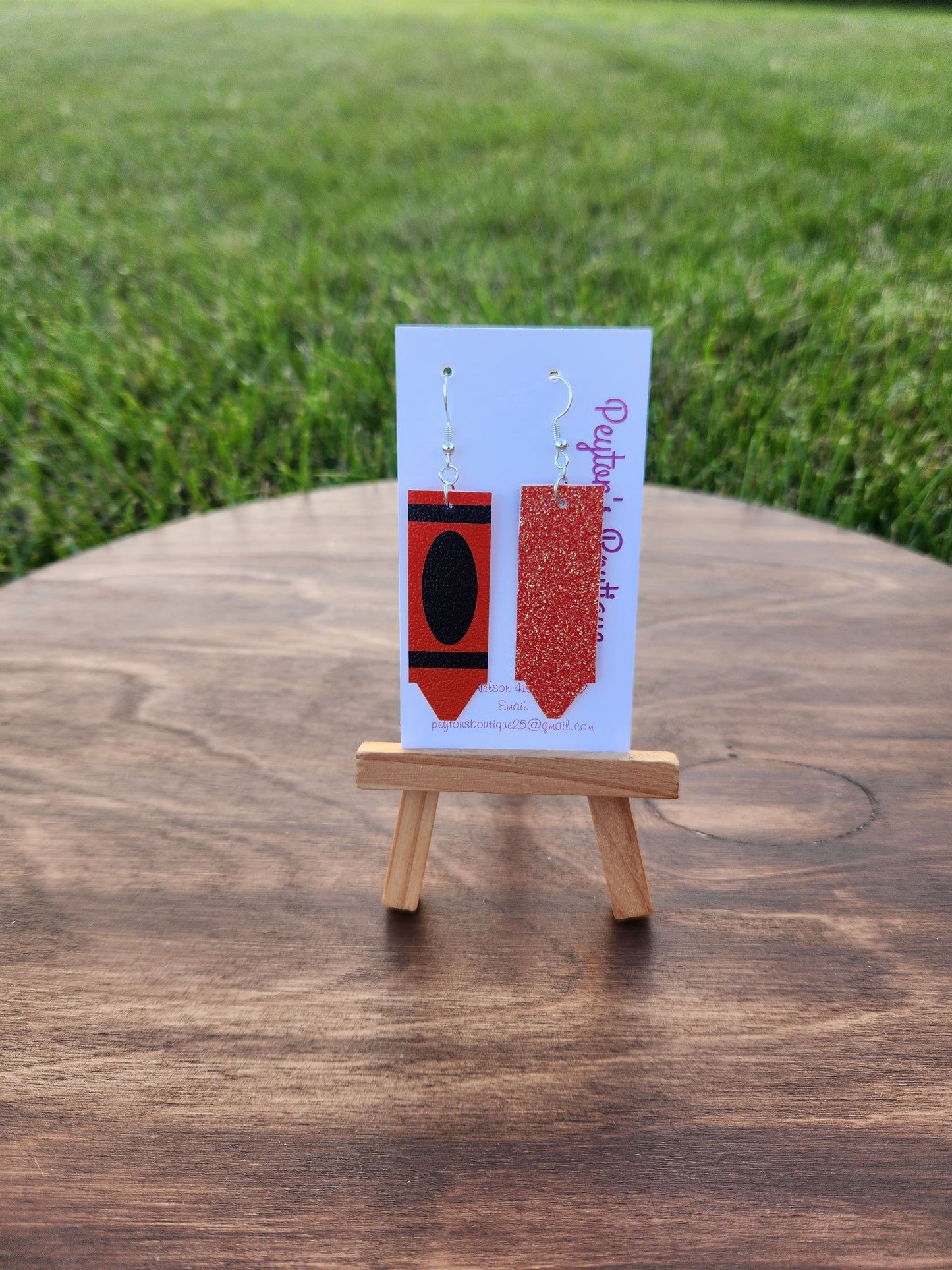 Faux Leather Crayon Earrings