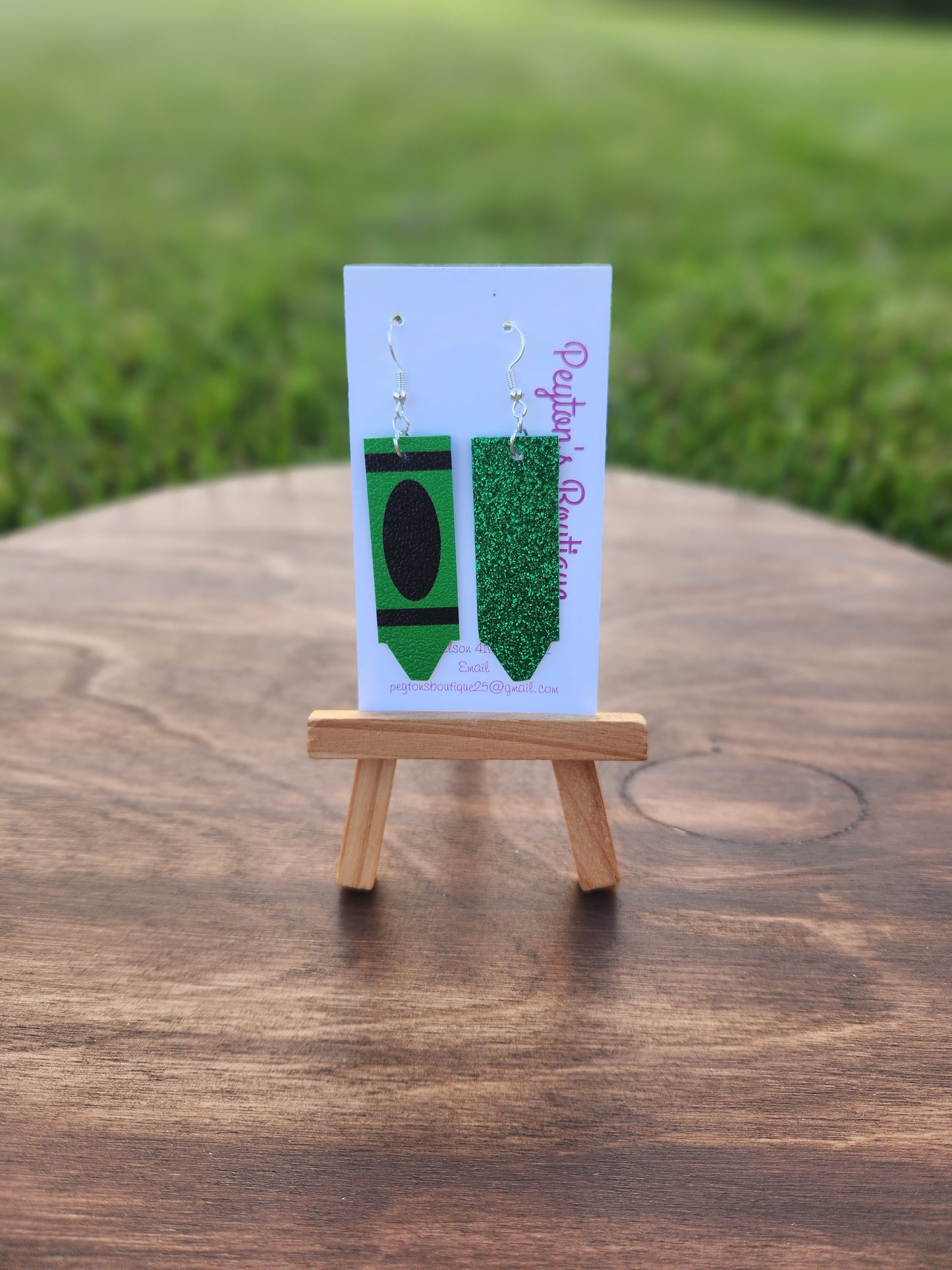 Faux Leather Crayon Earrings