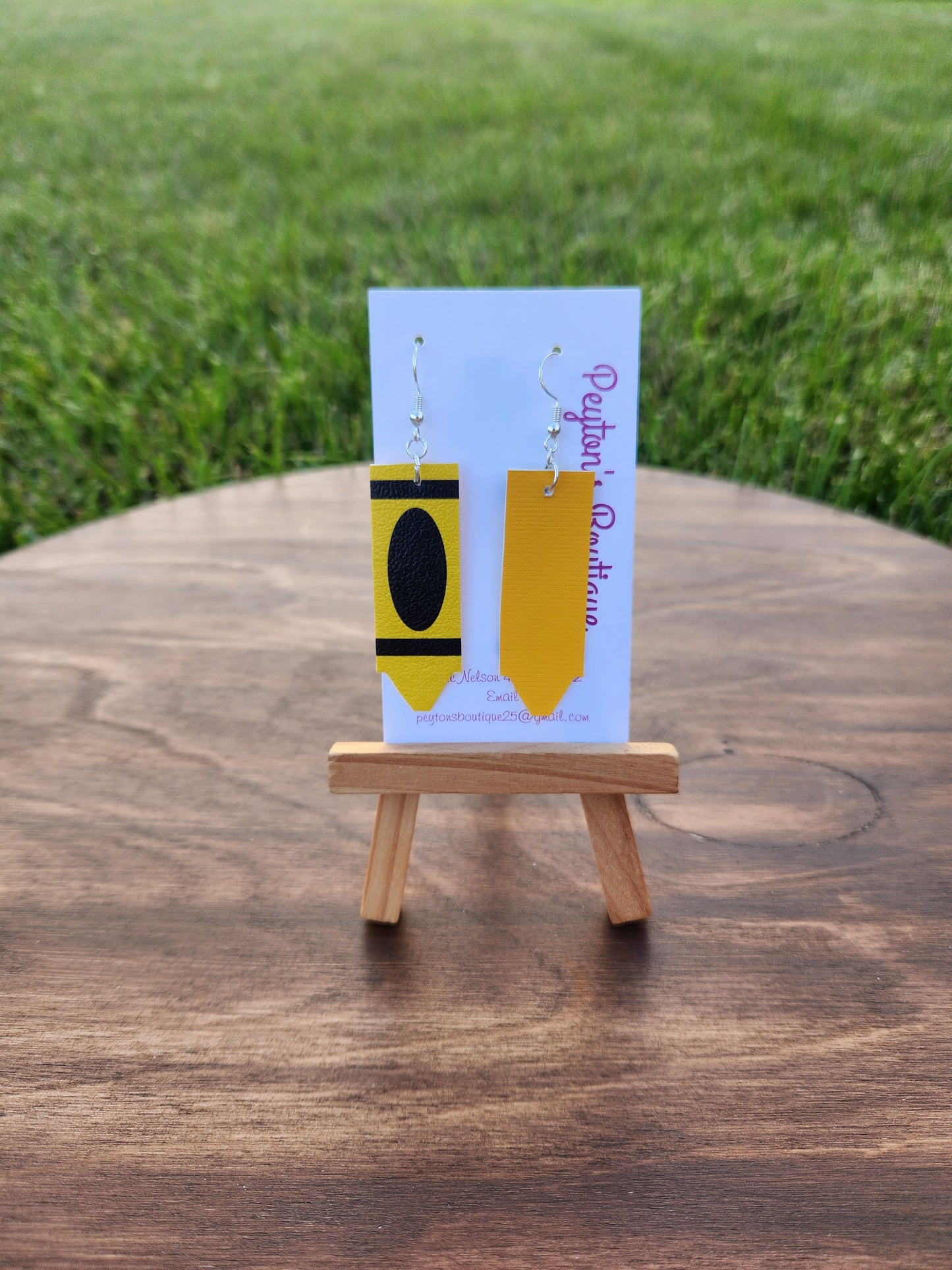 Faux Leather Crayon Earrings