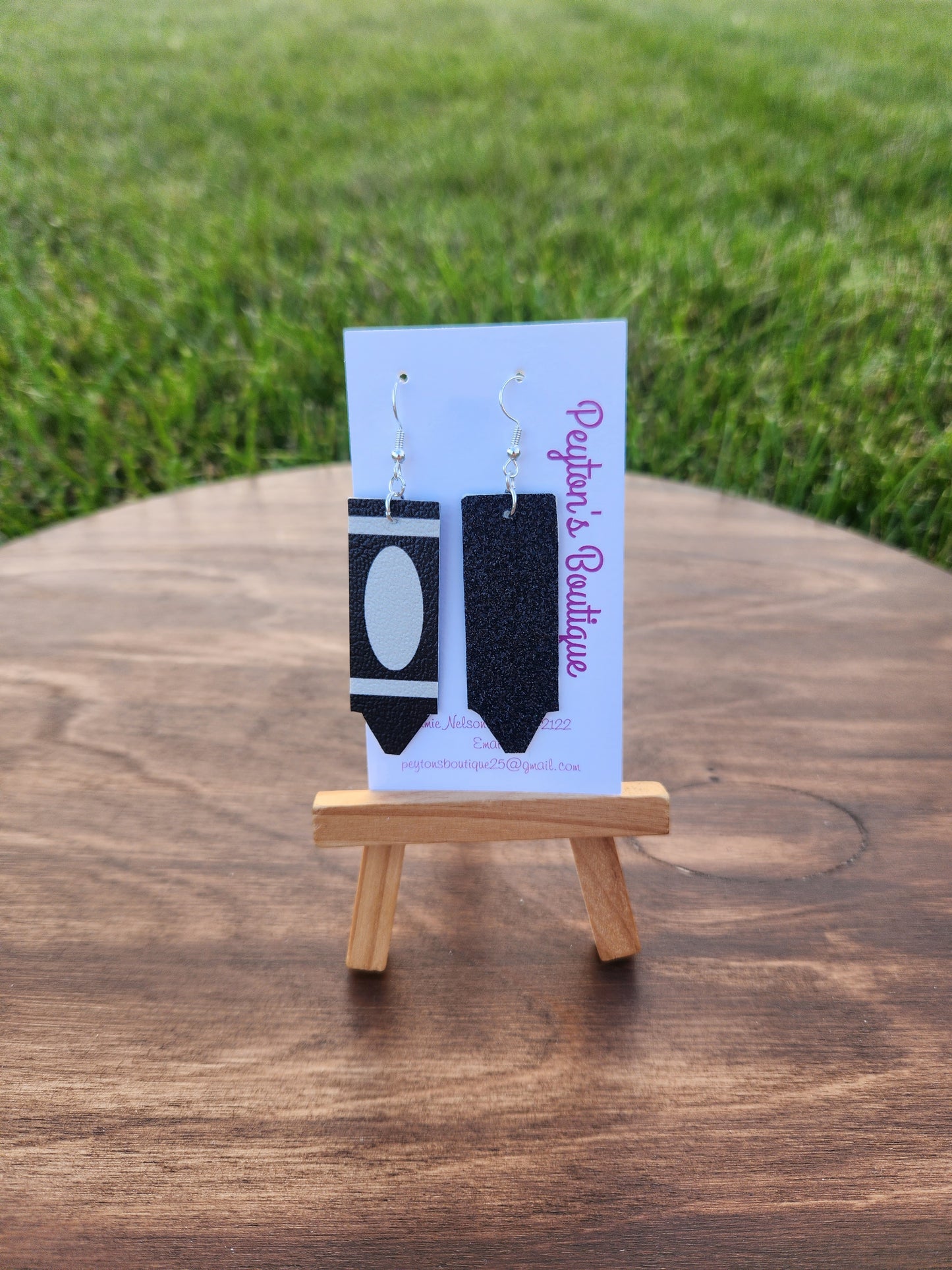 Faux Leather Crayon Earrings