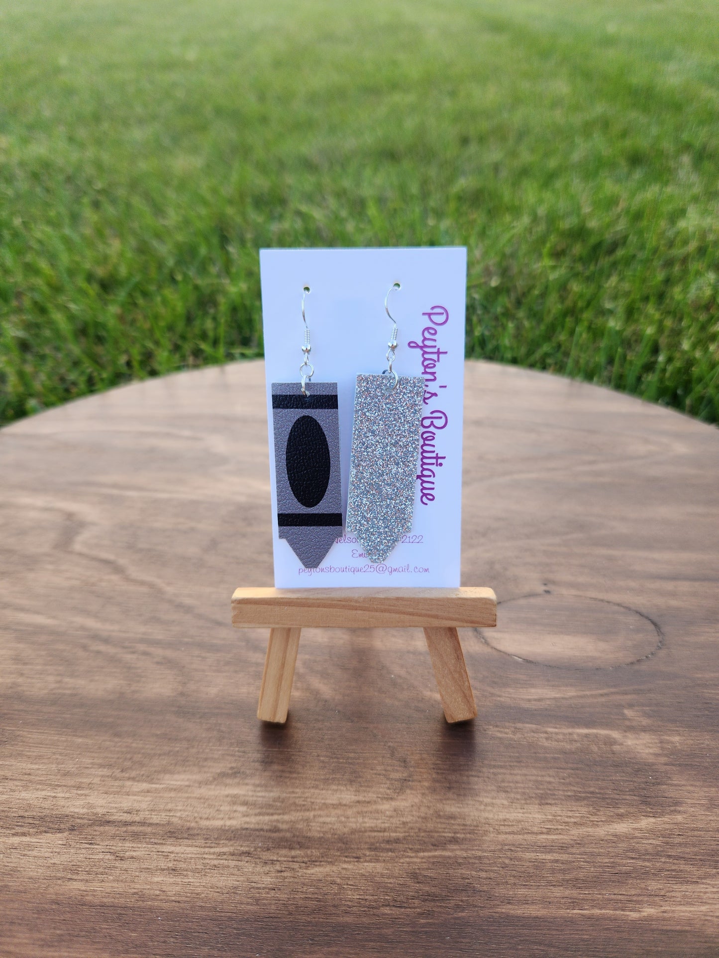 Faux Leather Crayon Earrings