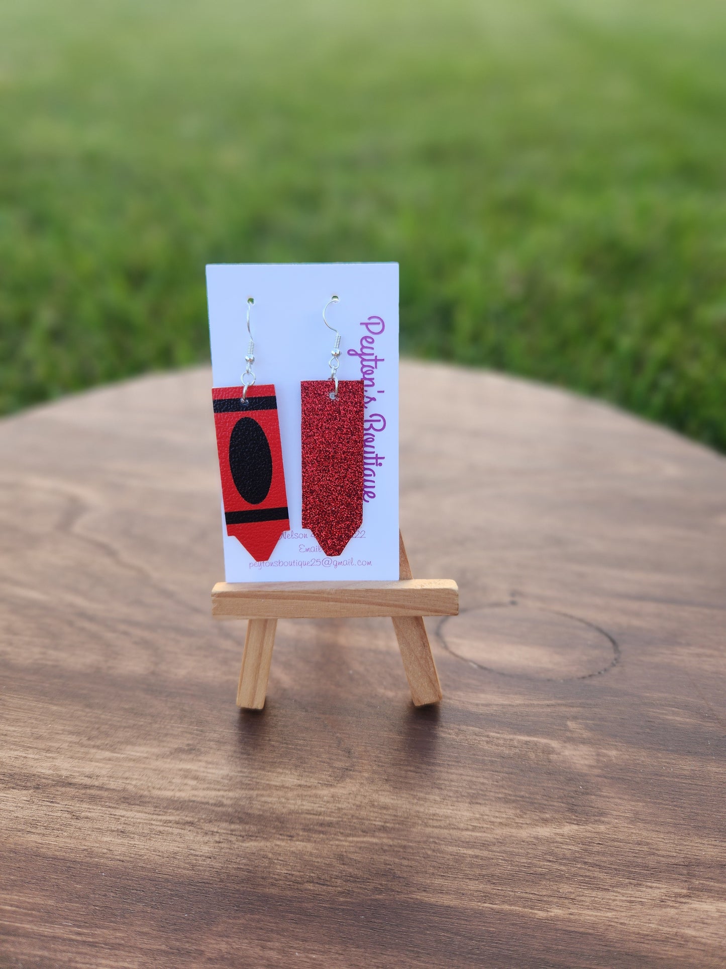 Faux Leather Crayon Earrings