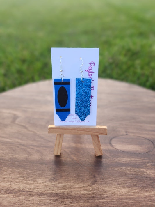 Faux Leather Crayon Earrings