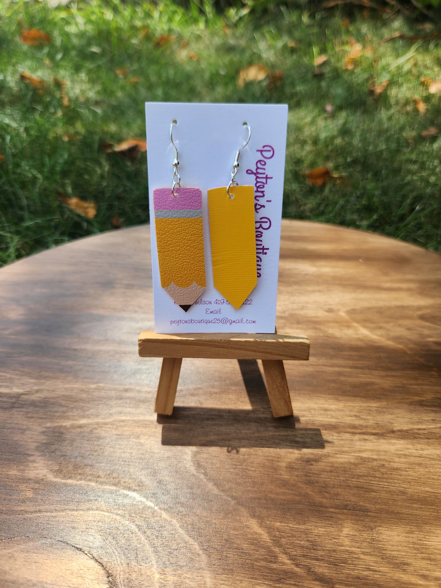 Faux Leather Pencil Earrings