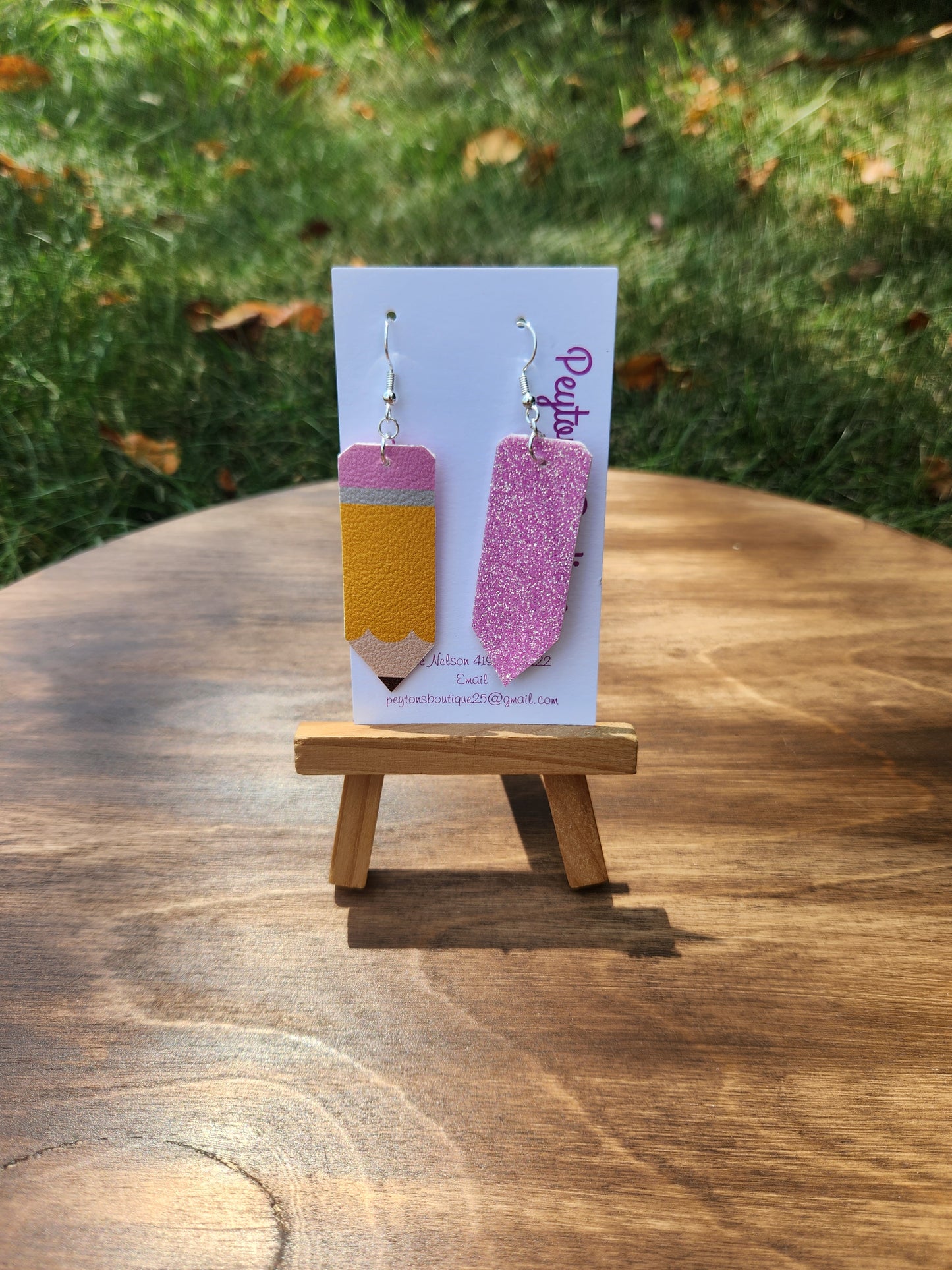 Faux Leather Pencil Earrings