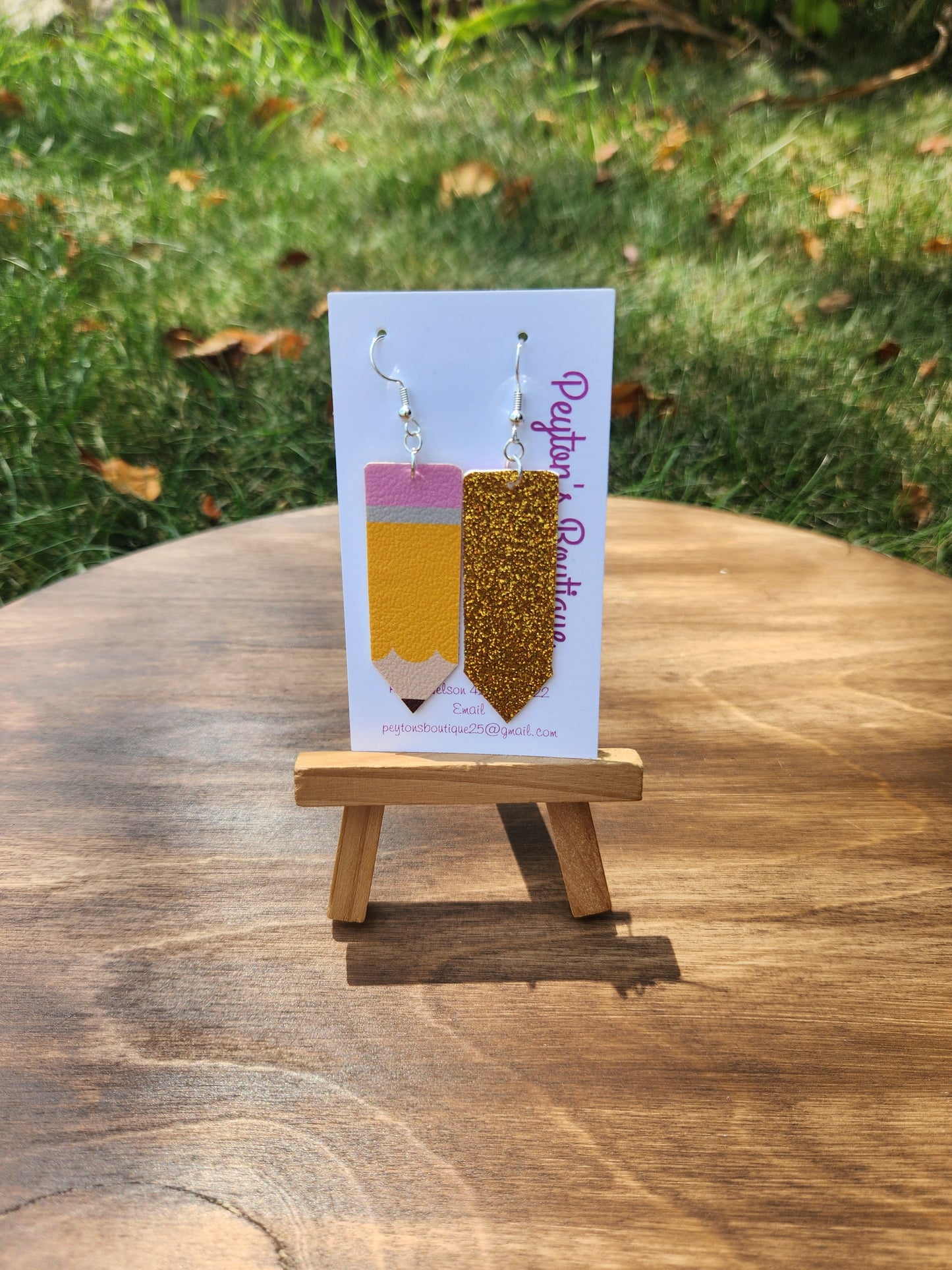 Faux Leather Pencil Earrings