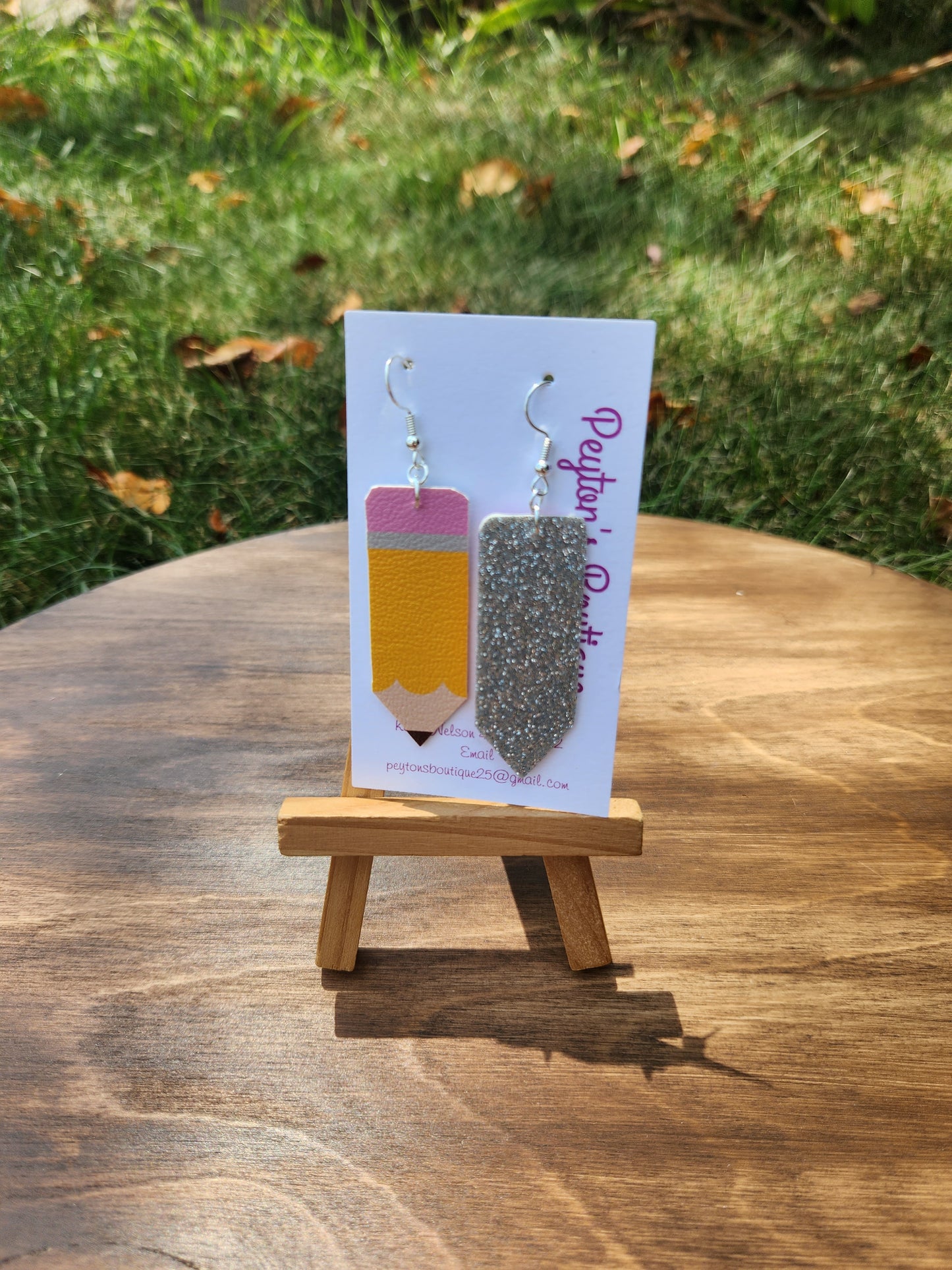 Faux Leather Pencil Earrings