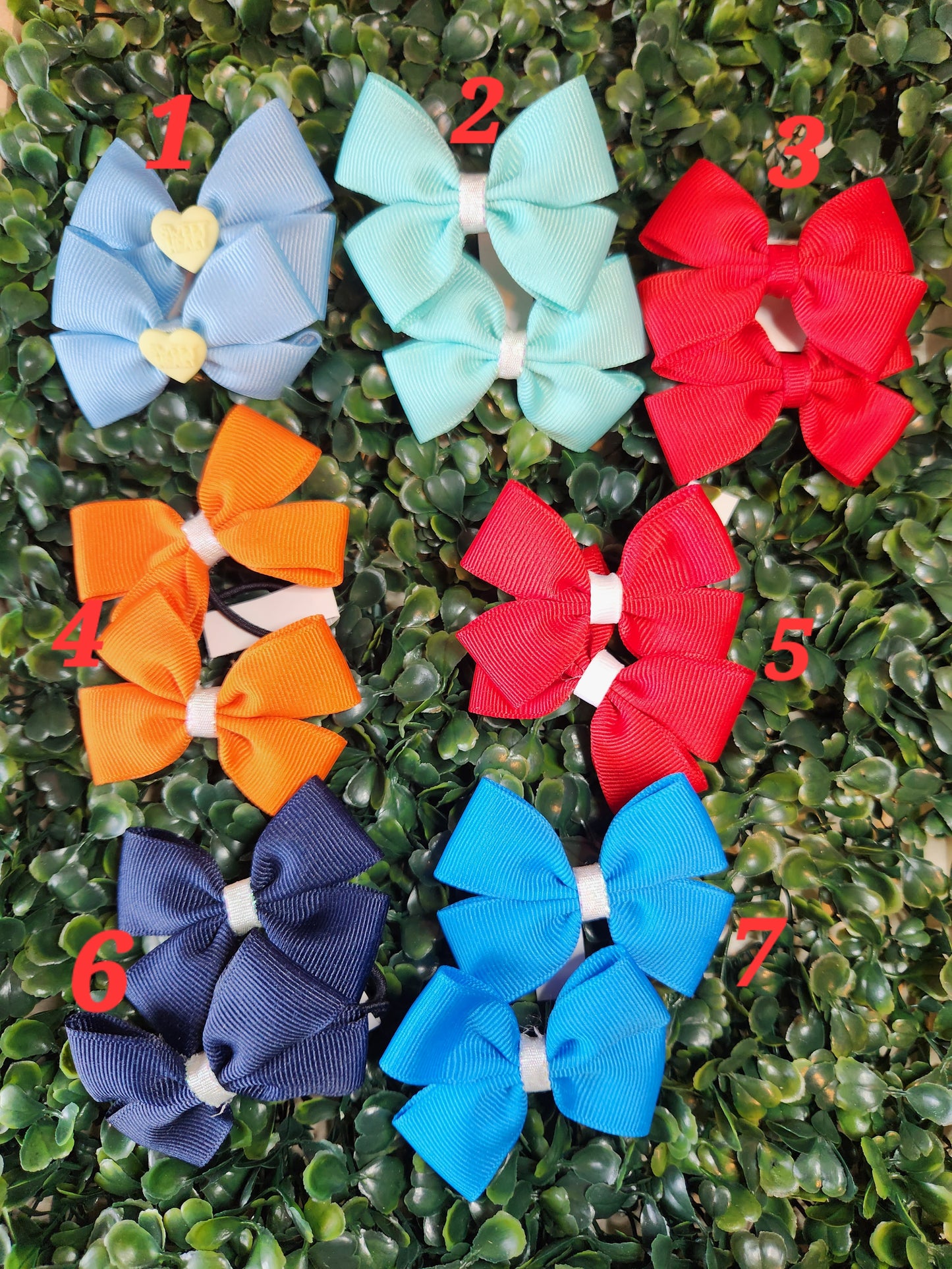 7/8" Ribbon Piggy Color sets All Hair ties