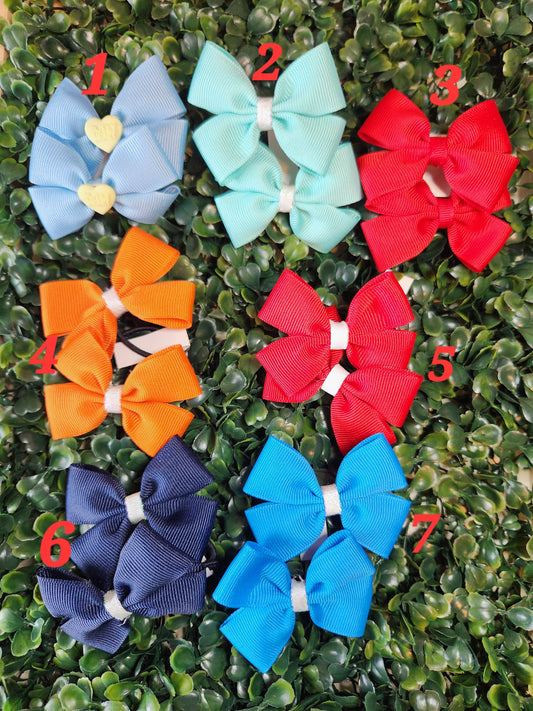 7/8" Ribbon Piggy Color sets All Hair ties