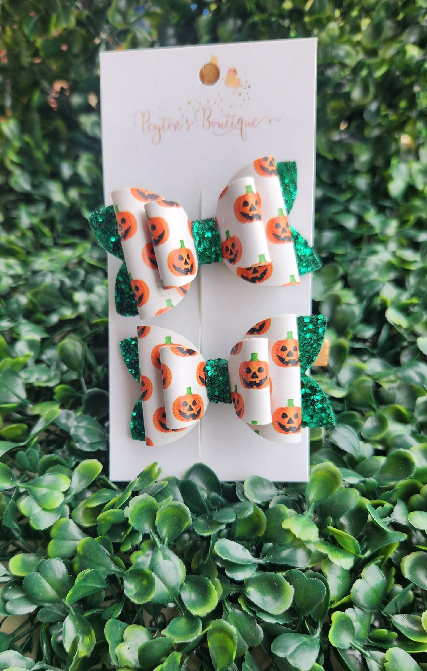 2.5" Halloween faux leather bows