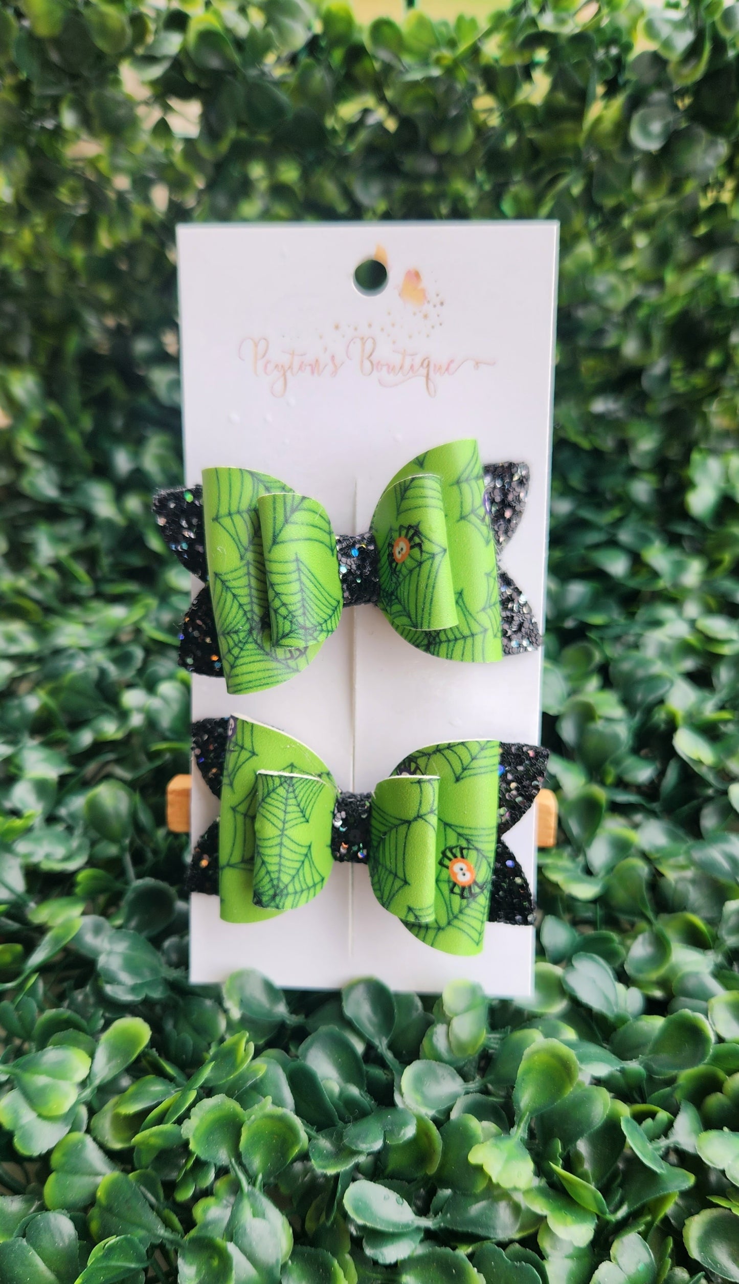 2.5" Halloween faux leather bows