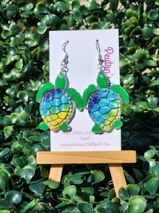 Acrylic Earrings Turtles