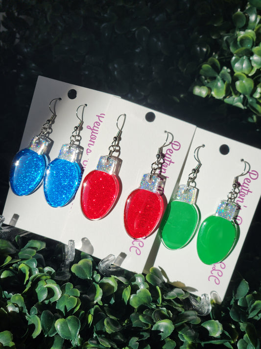 Acrylic Earrings Christmas lights