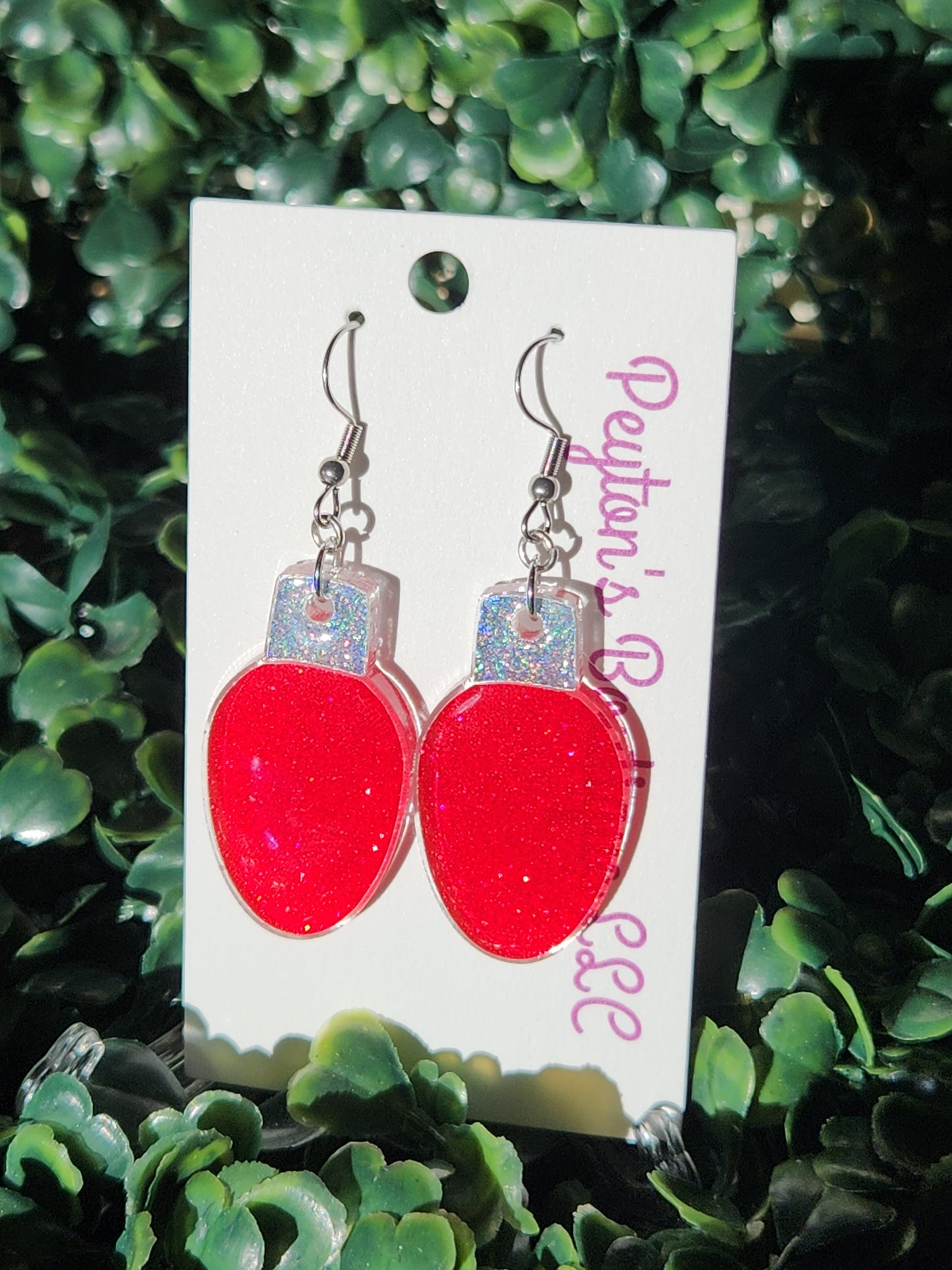 Acrylic Earrings Christmas lights
