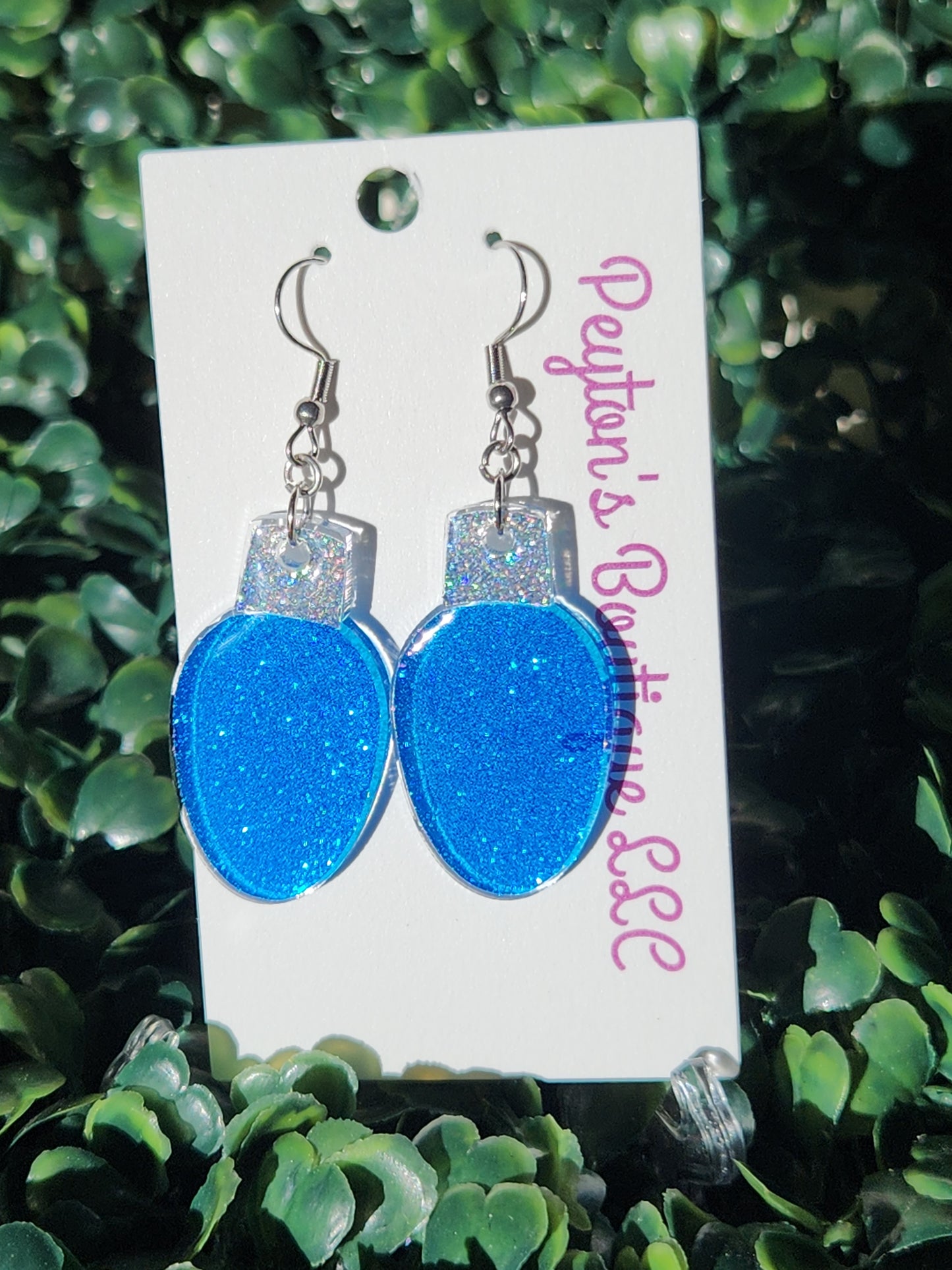 Acrylic Earrings Christmas lights