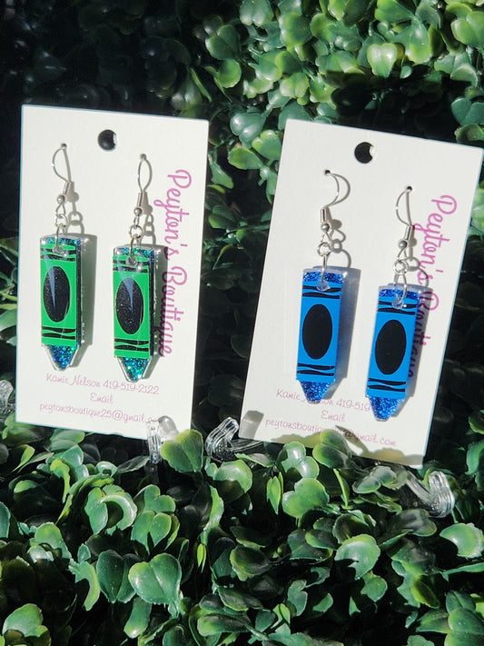 Acrylic Earrings Crayons