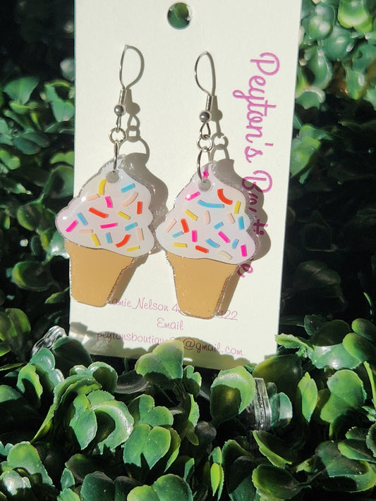 Acrylic Earrings Ice Cream Cones