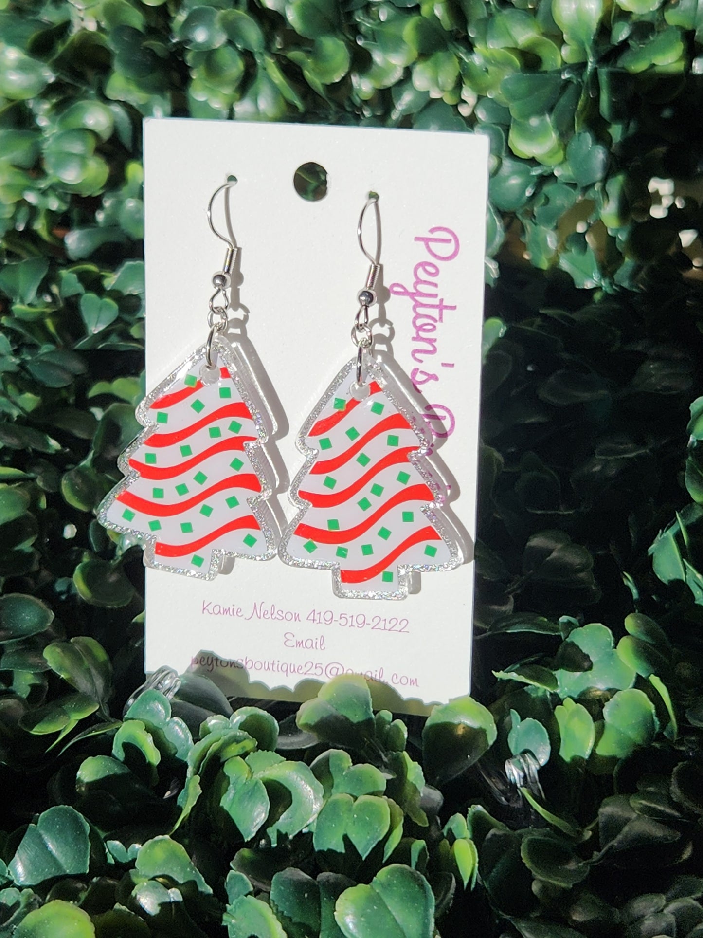 Acrylic Earrings Tree Cake