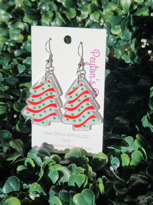 Acrylic Earrings Tree Cake